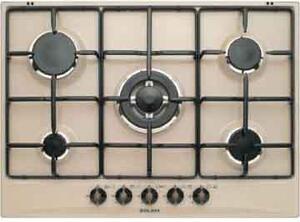 Glem Gas GT755SA Piano Cottura 5 Fuochi a Gas 70 cm (1 Bruciatore Tripla Corona) colore Sabbia
