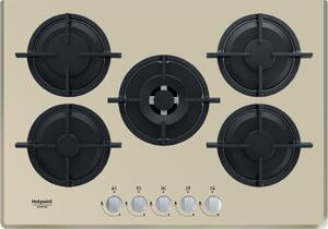 Hotpoint Ariston HAGD 72S/CH Piano Cottura 5 Fuochi a Gas 73 cm colore Champagne