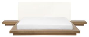 Letto ad acqua giapponese in legno chiaro 160 x 200 cmletto in legno a basso profilo Camera da letto Beliani
