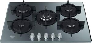 Hotpoint Ariston HAGD 72S/MR Piano Cottura 5 Fuochi a Gas 73 cm colore Nero Specchio
