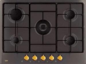 Beko HIAW 75224 SAR Piano Cottura 5 Fuochi a Gas 75 cm (1 Bruciatore Wok) colore Nero