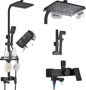 Set doccia in ottone, rubinetto termostatico, design monocomando, nero ABS-3-1