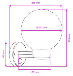 Brilagi - Applique da esterno con sensore HARBOR 1xE27/40W/230V IP33 nero/trasparente