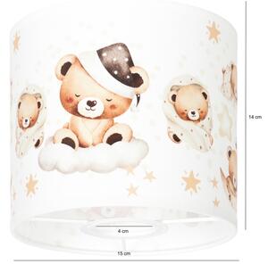 Brilagi - Paralume universale BOBO E27, diametro 15 cm, bianco/orsetti
