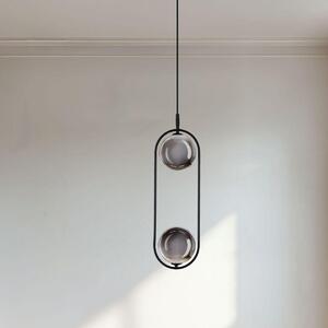 Lampada a sospensione art déco CORDEL - 2xG9, 28W, nero / grafite