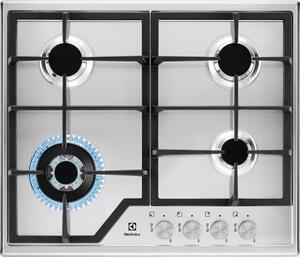 Electrolux KGS6436SX Linea Slim Piano Cottura 4 Fuochi a Gas 60 cm Griglie in Ghisa (1 Bruciatore Wok) colore Inox