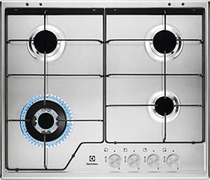 Electrolux KGS6434SX Serie Slim Profile 2.0 Piano Cottura 4 Fuochi a Gas 60 cm (1 Bruciatore Wok) colore Inox