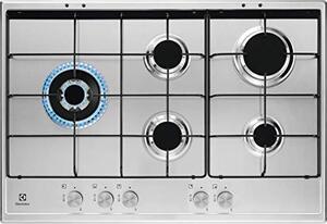 Electrolux KGS 7564 SX Serie Slim Profile 2.0 Piano Cottura 5 Fuochi a Gas 75 cm (1 Bruciatore Wok Multicorona) colore Inox