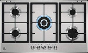Electrolux KGS9536SX Piano Cottura 5 Fuochi a Gas 90 cm Griglie in Ghisa colore Inox