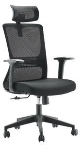 Sedia da ufficio Casa Dolce TONI, nera, 69x67x110-120 cm, girevole e regolabile in altezza, poggiatesta regolabile, portata 100 kg