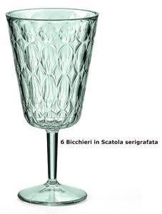 BICCHIERI a CALICE VANITY in Cristallo Acrilico Bio-based confezione da 4 pezzi diametro � 18,5xh 20 cm- 330 MlL BPA FREE colore Verde matcha