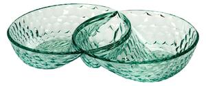Antipastiera tre scomparti in Cristallo Acrilico Bio-based confezione Dimensioni 29,5x18,8xh 5,2 cm- colore Verde matcha