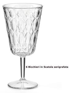 BICCHIERI a CALICE VANITY in Cristallo Acrilico Bio-based confezione da 4 pezzi diametro � 18,5xh 20 cm- 330 MlL BPA FREE colore trasparente