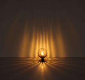 GLOBO LIGHTING Lampada da Tavolo Design Moderno in Metallo con Paralume Vetro Fum colore Nero - 15216T Dallerta