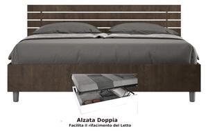 Letto matrimoniale In con Doppio Contenitore ANKEL stile Minimal ed essenziale Dimensioni 167x214XH 90 cm Doghe Noce