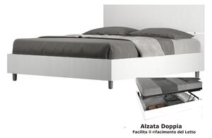 Letto matrimoniale In con Doppio Contenitore DEMAS Testata DRITTA Dimensioni 167x214XH 90 cm stile Minimal ed essenziale Bianco Frassino