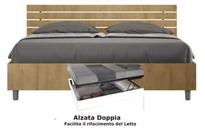 Letto matrimoniale In con Doppio Contenitore ANKEL stile Minimal ed essenziale Dimensioni 167x214XH 90 cm Doghe Quercia
