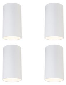 Set di 4 faretti moderni da superficie bianchi 5,5 cm GU10 50 mm - Tuba