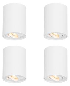 Set di 4 faretti da soffitto moderni bianchi orientabili e inclinabili - Rondoo Up