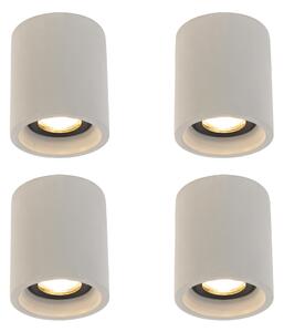 Set di 4 faretti da soffitto rustici rotondi in cemento - Deep