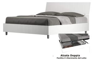 Letto matrimoniale In con Doppio Contenitore DEMAS Testata INCLINATA Dimensioni 167x214XH 90 cm stile Minimal ed essenziale Bianco Frassino