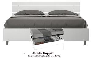 Letto matrimoniale In con Doppio Contenitore ANKEL stile Minimal ed essenziale Dimensioni 167x214XH 90 cm Doghe Bianco Frassino