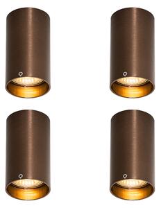 Set di 4 faretti moderni bronzo scuro 5,5 cm - Tuba