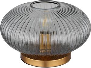 GLOBO LIGHTING Lampada da Tavolo Design Moderno in Metallo con Paralume Vetro Fum colore Ottone - 15469T2 Normy