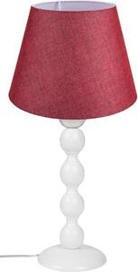 DecHome Lampada da Tavolo in Legno e Tessuto Base in Legno Bianca, Paralume in Tessuto Rosso Attacco E27 60W Dimensioni colore Rosso - Laguna