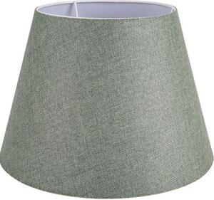 DecHome Lampada da Tavolo in Legno e Tessuto Base Legno Naturale Paralume Tessuto Conico Attacco E27 Dimensioni H27xL30 cm colore Verde - Laguna