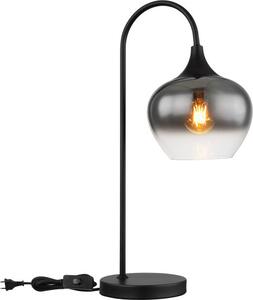 GLOBO LIGHTING Lampada da Tavolo Design Moderno in Metallo con Paralume Vetro Fum colore Nero - 15548T Maxy