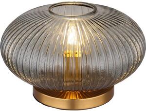 GLOBO LIGHTING Lampada da Tavolo Design Moderno in Metallo con Paralume Vetro Fum colore Ottone - 15469T2 Normy
