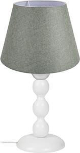 DecHome Lampada da Tavolo in Legno e Tessuto Base Legno Naturale Paralume Tessuto Conico Attacco E27 Dimensioni H27xL30 cm colore Verde - Laguna