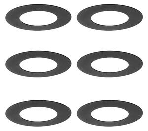 Set di 6 distanziatori neri per faretti da incasso 7,5 - 13 cm - Spacer