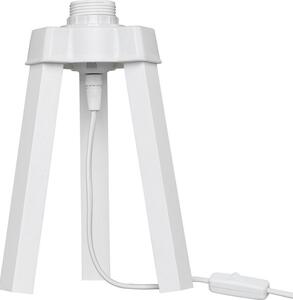 DecHome Lampada da Tavolo in MDF Struttura a Treppiede Interruttore on/off Attacco E27 Dimensioni 15.5x22.5 cm colore Bianco - Piko
