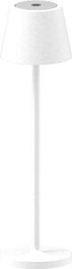 NEW MAJESTIC Lampada da Tavolo LED Ricaricabile Design Moderno 27 cm colore Bianco - 120455 WH GAIA
