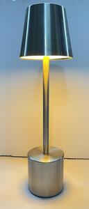 PYRAMIDEA lampada da Tavolo LED Senza fili Ricaricabile Design Moderno colore Argento - LRP11S Lux-Ray