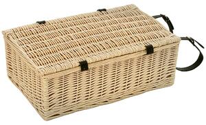 Outsunny Cesta da Pic Nic per 4 Persone con Area Frigo e Accessori, in Vimini, 54x34x20 cm, color Legno | Aosom Italy