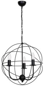 Lampada a sospensione Globe, nero opaco, 3xE14x15W, metallo, dimensioni: 95x40x40 cm, IP20, Luminex