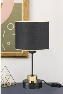 DecHome Lampada da Tavolo Stile Industriale in Metallo Base Metallo Paralume Tessuto Cilindrico Attacco E27 Dimensioni 25x38 cm colore Nero - Arden