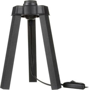 DecHome Lampada da Tavolo Stile Minimal in MDF Struttura a Treppiede Interruttore On/Off Attacco E27 Dimensioni 15.5x22.5 cm colore Nero - Piko