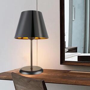 DecHome Lampada da Tavolo Stile Moderno in Metallo Base in Metallo con Paralume in Tessuto Attacco E27 60W Dimensioni 39x25 cm colore Nero - Verda