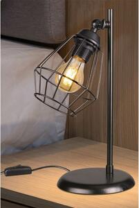 DecHome Lampada da Tavolo Stile Moderno in Metallo con Paralume Lampadina Attacco E27 60W Dimensioni 19x37 cm colore Nero - EkinoKs