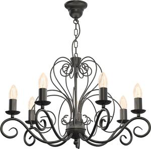Nero Mauro 7xE14 15W Luminex lampadario rustico a sospensione