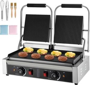 Panini Grill - Griglia commerciale con piastra 48x23cm - Panini maker per panini