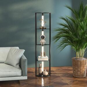 DecHome Lampada da Terra LED Moderna con 4 Ripiani colore Nero