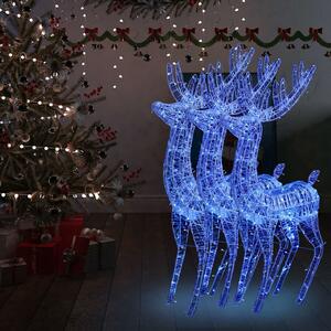 Renne di Natale XXL in Acrilico 250 LED 3 pz 180 cm Blu