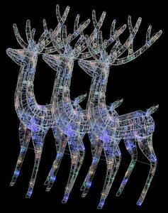 Renne di Natale XXL in Acrilico 250 LED 3 pz 180 cm Multicolore