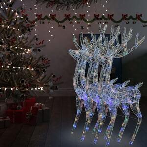 Renne di Natale XXL in Acrilico 250 LED 3 pz 180 cm Multicolore