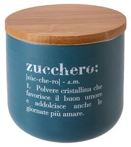 Barattolo Zucchero Double Face 500 ml in New Bone China VdE Tivoli 1996 Verde Petrolio